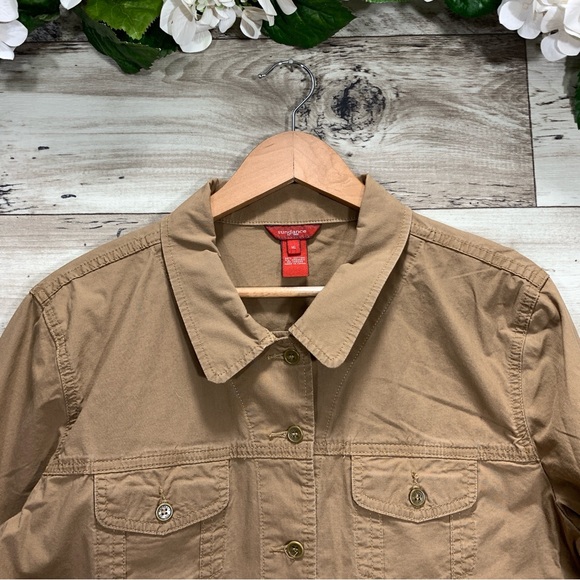 Sundance women's size 16 button down lightweight brown utility jacket minimalist - Picture 6 of 9